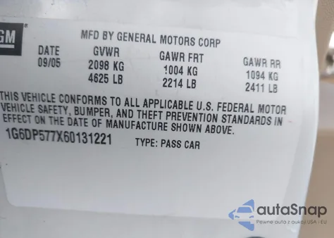 2006 Cadillac Cts Standard из США, поврежденный, VIN 1G6DP577X60131221